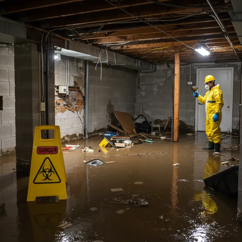 Flooded Basement Electrical Hazard in Monroe City, MO Property